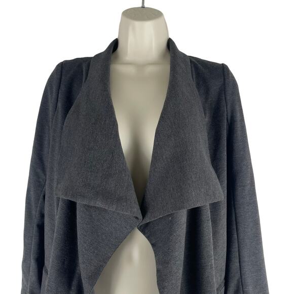 Lori Goldstein Drape Collar Open Front Blazer Jacket Gray Size XXS - Picture 2 of 7